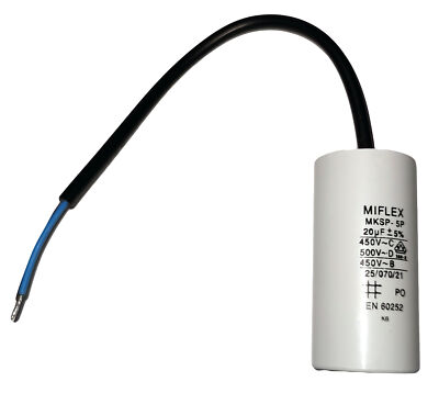 Miflex Condensateur moteur Permanent Démarrage 25µF 25uF 450V à Fils Miflex Miflex Condensateur moteur Permanent Démarrage 25µF 25uF 450V à Fils Miflex
