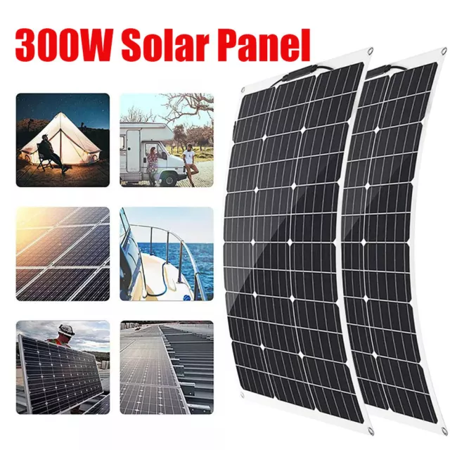 300W Solar Panel Monocrystalline MPPT 12V Battery Off Grid Complete kit