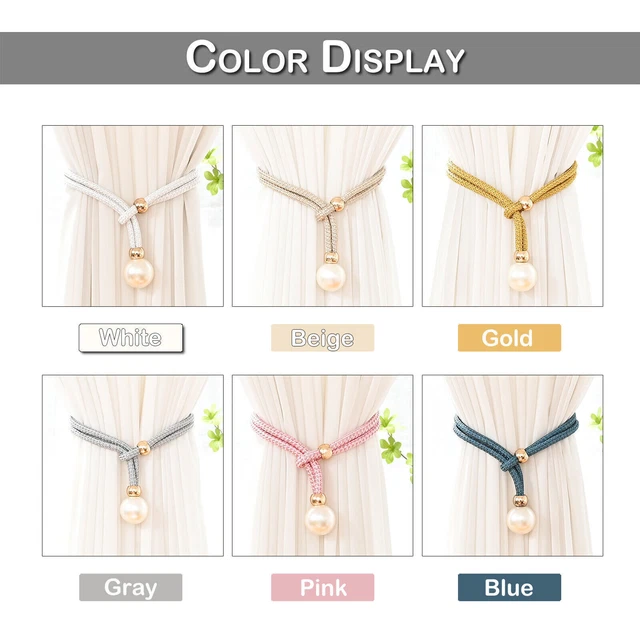 Tie Back Rope Tiebacks Windows Curtain Decor Bedroom Curtain Oriental Pearl Pair 2