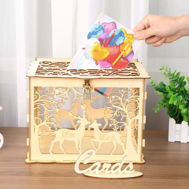 DIY Wooden Wedding Card Box Business Card Boxes Party Favor Decor (JM01367)