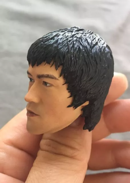 Maßgeschneiderte Bruce Lee 1/6 Kopfskulptur für heißes Spielzeug Enterbay Körperspiel des Todes 3