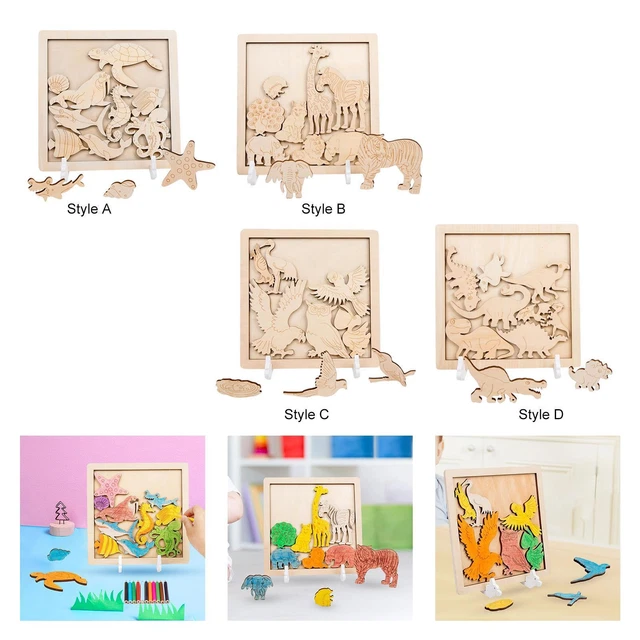 Cartoon Wooden Jigsaw Puzzle Montessori Materials Birthday Gifts Creative