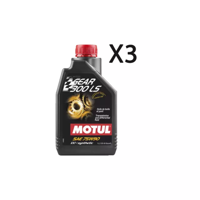 Motul Gear 300 Ls 75W90 Huile Transmission Différentiel Synthétique 3 Litres