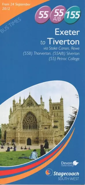 Stagecoach Bus Timetable - 55/55A/55B/155 - Exeter-Tiverton - September 2012