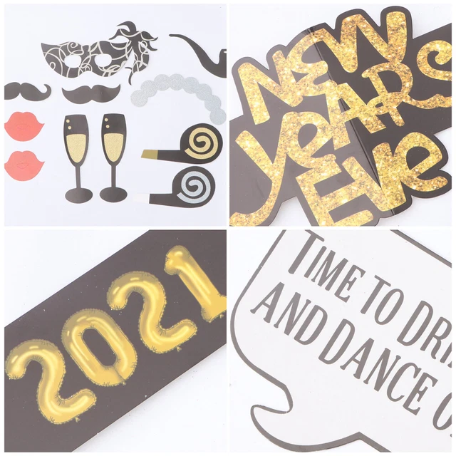 Accesorios fotográficos de cabina de fotos de año nuevo 2021