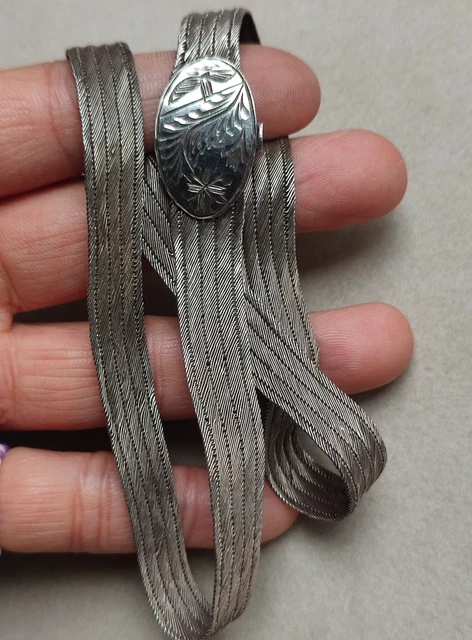 Collier Vintage En Argent Massif 925/1000 - Deux Couleurs, Fabriqué En Italie, Occasion