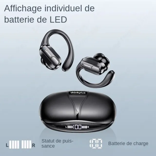 Lenovo-Écouteurs Bluetooth 5.3 TWS LP75, Casque de sport sans fil