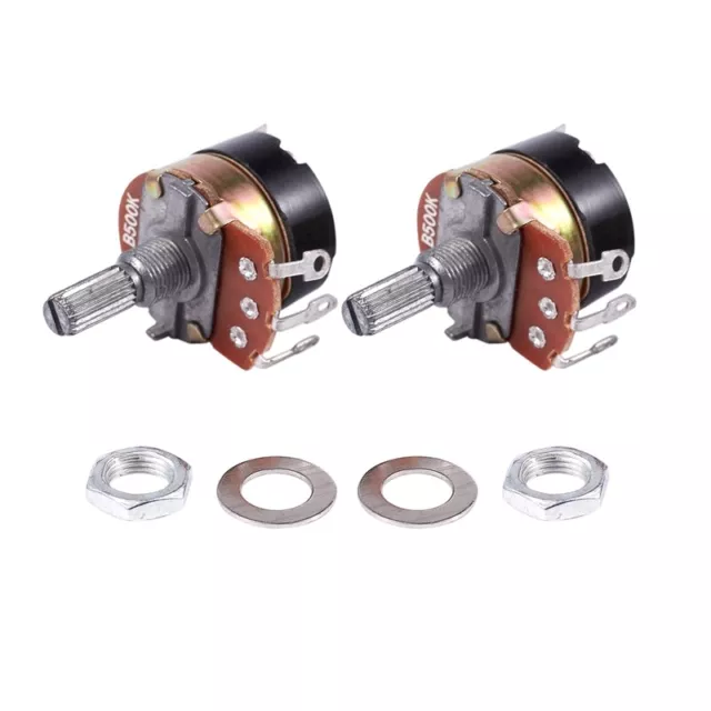 2Pcs 500K Ohm Single Linear Taper Potentiometers with on/off Switch W1F2ie