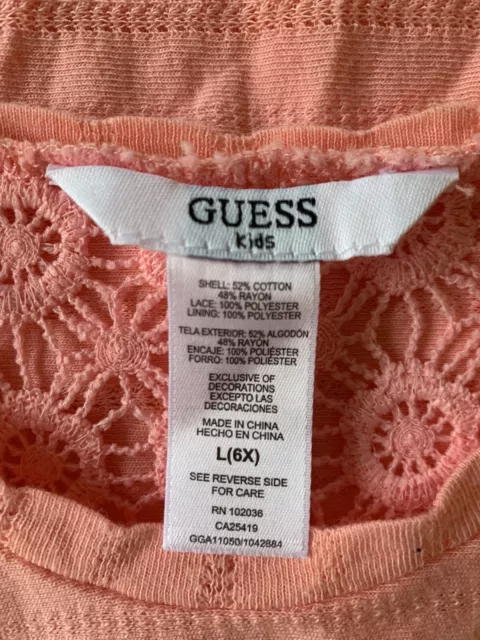 Guess Kids Toddler Girls Top~Light Pink~M(5-6) L(6x)~NWT~Retail $27.50 3