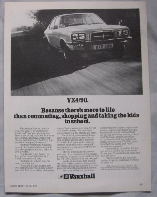 1974 Vauxhall VX4/90 Original advert No.1