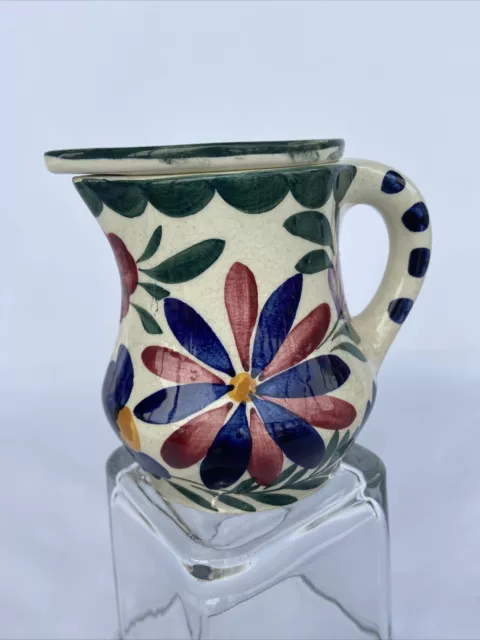 Bohemian Germany German PERSIAN WARE Cream Pitcher Lid Hand Painted Floral 11 cm