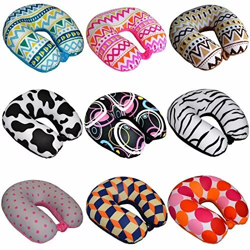 Colorful U Shaped Travel Pillow Neck Support Head Rest Airplane Sleep Cushion
