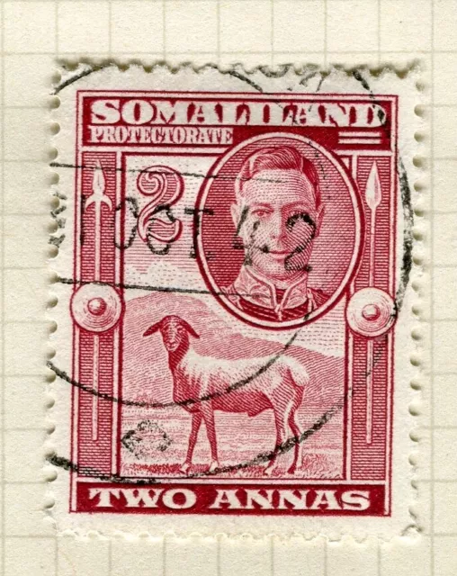 SOMALILAND; 1942 early GVI pictorial issue fine used 2a. value