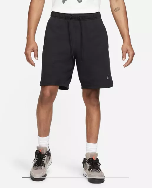 Nike Air Jordan Men's Brooklyn Essentials Fleece Shorts - Black/White - X-Large