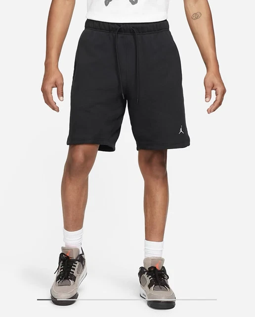 Nike Air Jordan Men's Brooklyn Essentials Fleece Shorts - Black/White - X-Large Nike Air Jordan Men's Brooklyn Essentials Fleece Shorts - Black/White - X-Large