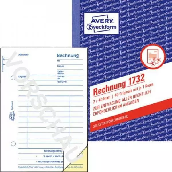 Avery Zweckform Rechnung Formularbuch 1732 (4004182017326) 2