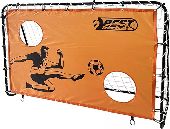 Best Sporting 11060 Fußballtor 180 x 120 cm mit Torwand orange 2 Schusslöcher