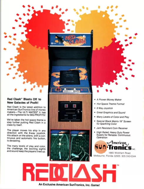 Red Clash Looping Magazine AD Vintage Video Arcade Game Vintage Retro Artwork