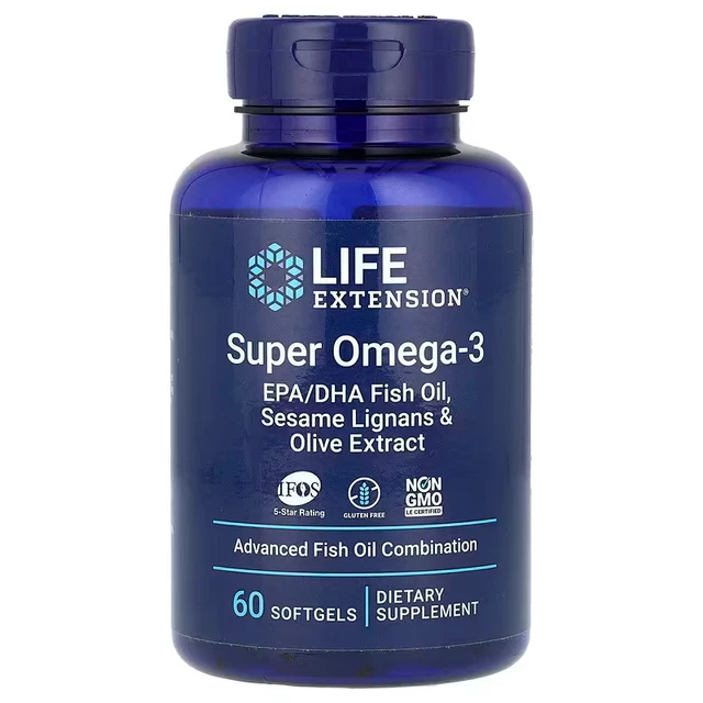 LIFE EXTENSION, SUPER Omega-3, EPA/DHA Fish Oil, Sesame Lignans & Olive ...