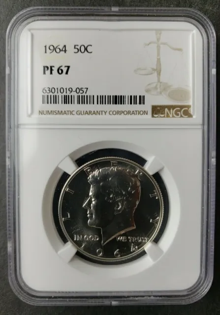 1964 Proof 50c Kennedy Silver Half Dollar NGC PF67