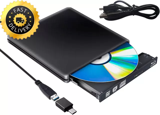 Lettore Masterizzatore Esterno Blu Ray3D, Bluray USB 3.0 Slim BD CD DVD RW ROM p