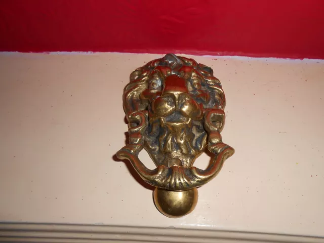 Vintage Lion Head Brass Door Knocker