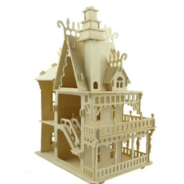 DIY Wooden Victorian Doll House Handcraft Miniature Project Kit Kids Gift Castle