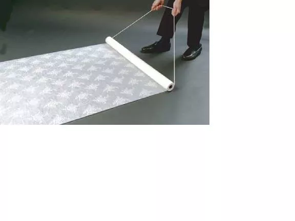(12) rolls TableMate FL50WH 36" x 50' White Textured Fabric Aisle Floor Runner