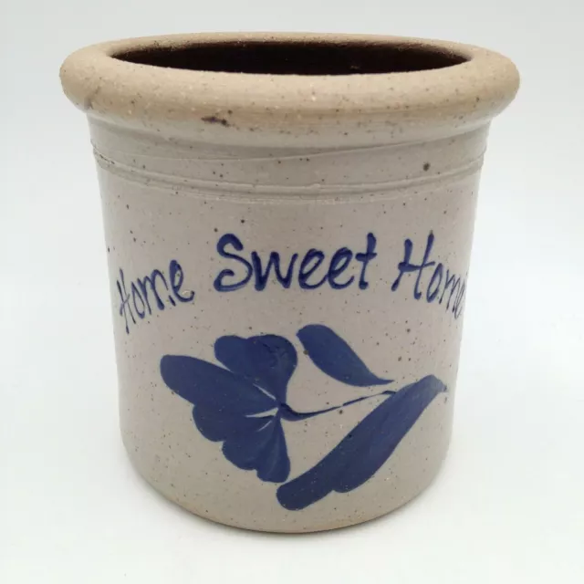 Rockdale Union Stoneware Crock  Home Sweet Home  Pottery Salt Glaze 1995