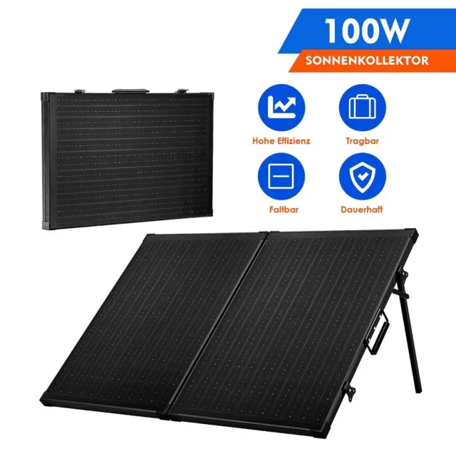 Maleta solar mono 100W 12V módulo solar plegable/kit de panel para camping/autocaravana