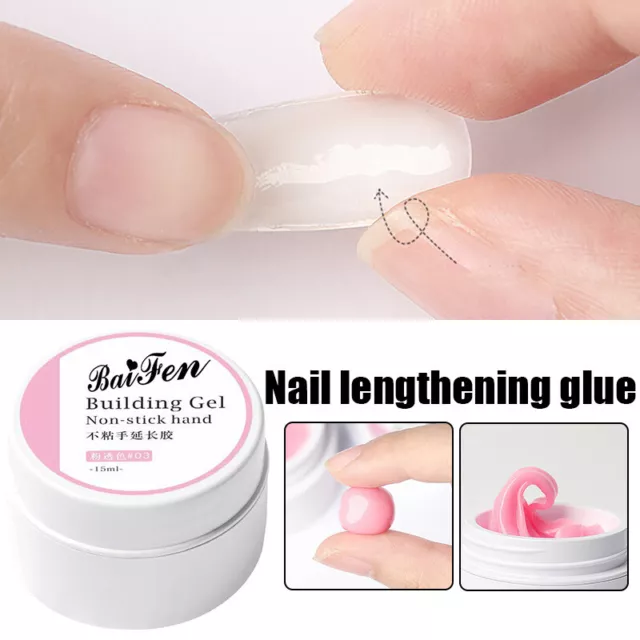 Gel De Construction Antiadhésif Pour Extensions D'ongles 15 Ml Blanc Rose R