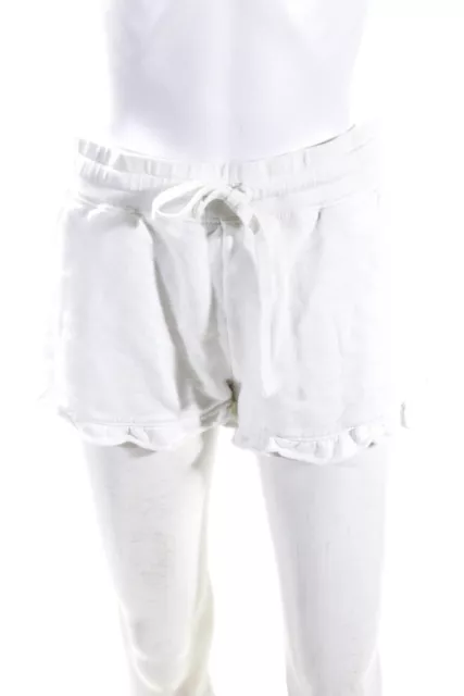 Rebecca Minkoff Womens High Rise Drawstring Short Shorts White Cotton Size Small