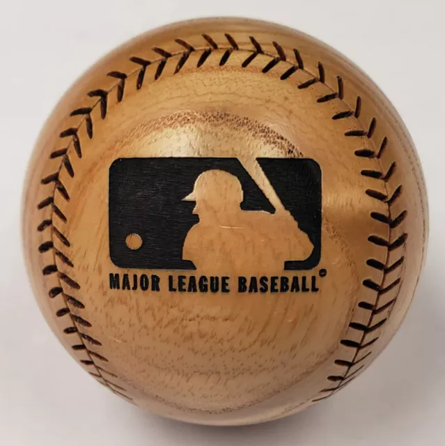 VINTAGE 1990's MLB BATTER LOGO Wood Engraved Baseball Major League Baseball MINT 3