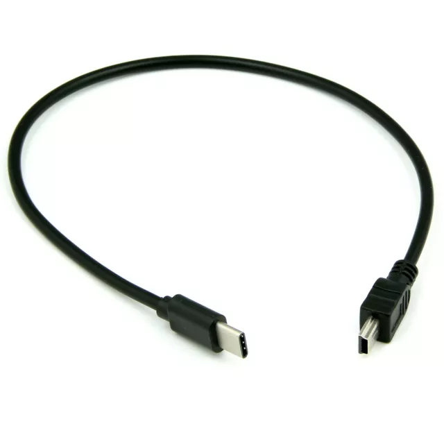 Mini USB Male to USB Type C Male Jack Plug Cable Lead Cord Adapter Converter