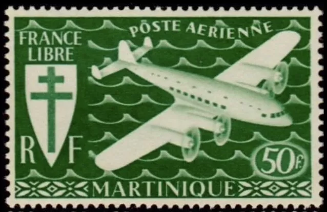 1945  MARTINIQUE Poste aérienne Y & T   N° 4  NEUF * *  SANS CHARNIÈRE