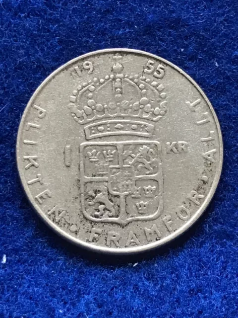 1 Krona 1955 (Silber) Gustaf VI. Adolf, Königreich Schweden (2328)