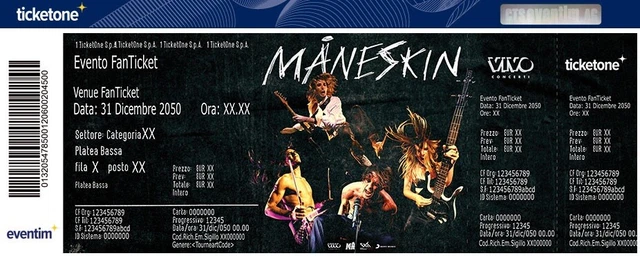 2 biglietti concerto Maneskin 20 luglio 2023 stadio olimpico