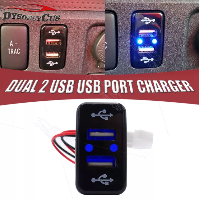 3A 12V Car Charger Dual USB 2 Port Charging Fit Toyota FJ Cruiser Tacoma 4Runner