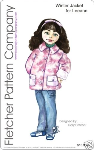Winter Jacket Doll Clothes Sewing Pattern for 11" Leeann