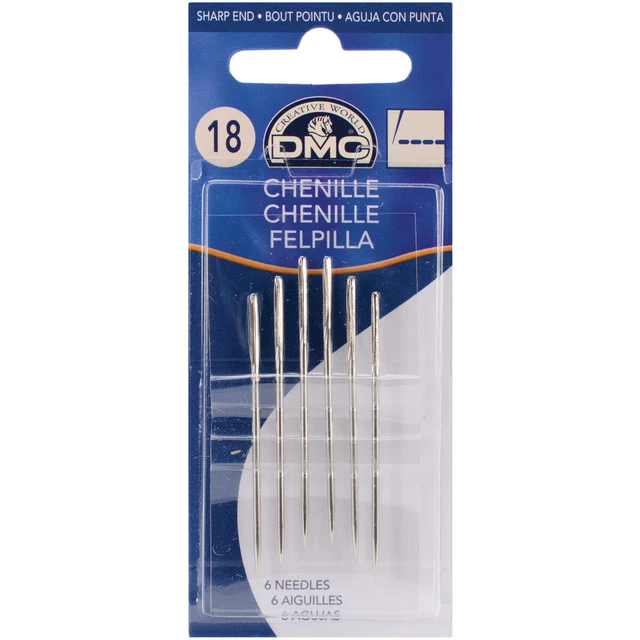Agujas de mano de oruga DMC talla 18 6/paquete -1768-18