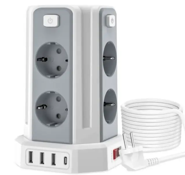 KOPPLA Multiprise 5 prises + 2 ports USB, blanc, 3.0 m - IKEA Suisse