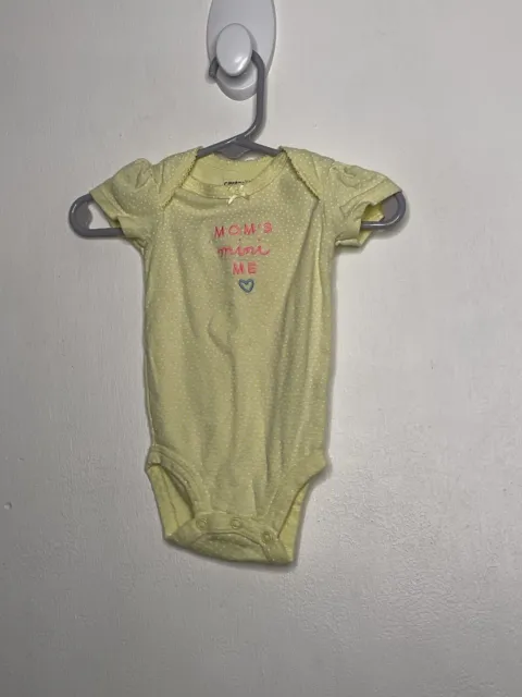 Carters One Piece Bodysuit Baby Girls Size 3 Months Short Sleeve Yellow