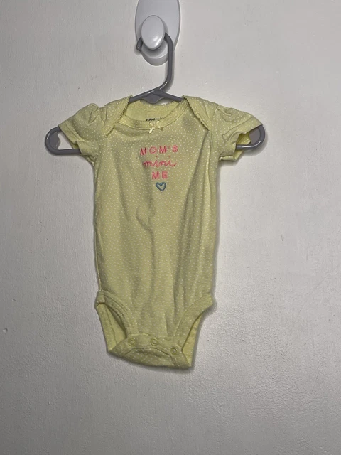 Carters One Piece Bodysuit Baby Girls Size 3 Months Short Sleeve Yellow