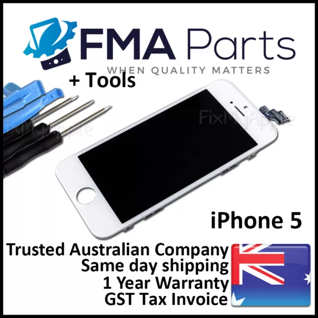 iPhone 5 White Front Glass Touch Screen Digitizer LCD Assembly Replacement Tools