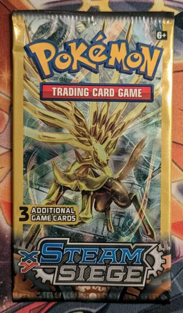 Pokemon  3 cards Booster Pack - XY steam Siege - Xerneas - Factory Sealed