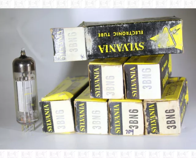 Sylvania 3BN6 Vacuum Tubes Made In USA NOS Lot Of 7 +Box