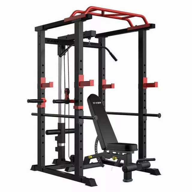 IFAST POWER RACK Cage Squat Stands Gym Equipment With Bench Set ...