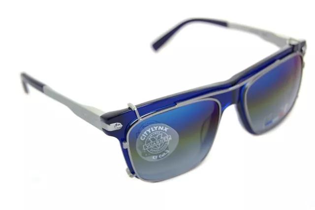 Vuarnet Citylynx 1404 0003 Carré Lunettes Clip Sur de Soleil Bleu Ar Miroir 3