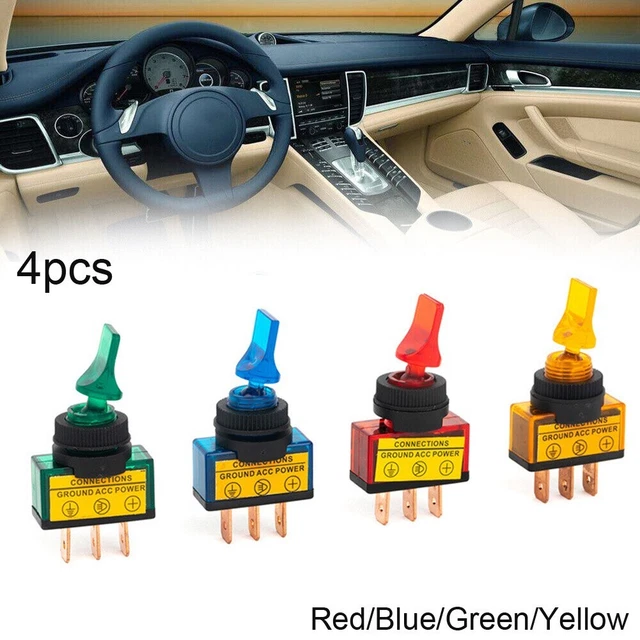 Interruttore A Bilanciere On-Off-On 3 Posizioni – Rettangolare, 16A 250V, Per Auto E Barca, Confezione Da 2