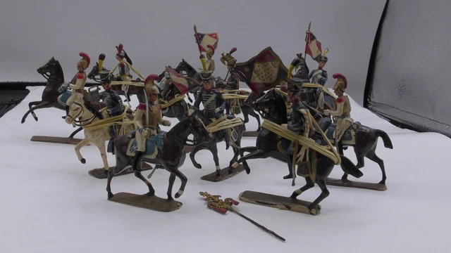 5 Cavaliers Garde Française - CBG Mignot - Plomb Peint - Échelle 1:32 (60mm) - Boîte Incluse